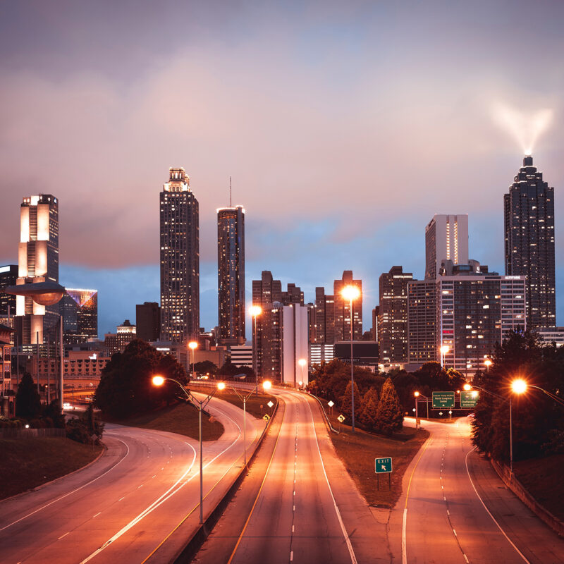 Atlanta skyline at night. Photo by Christopher Alvarenga.